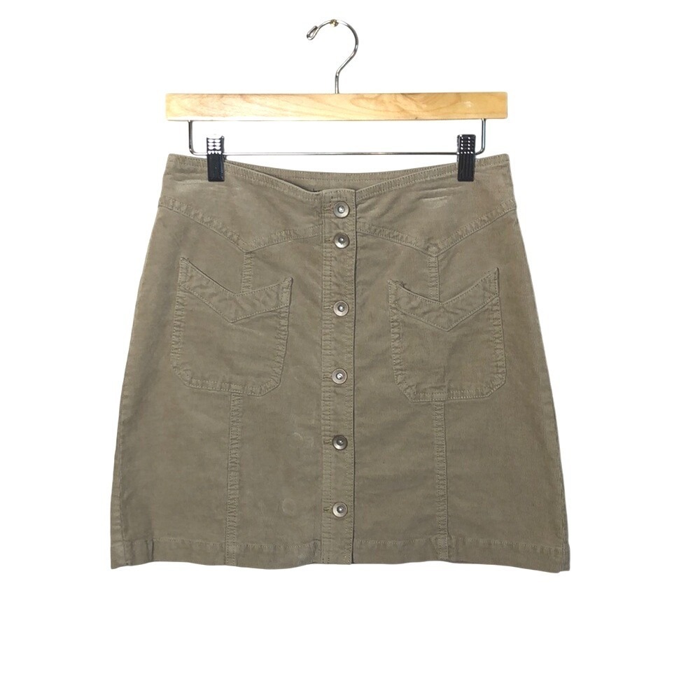 SIGNATURE STUDIO Women's 6 Taupe Corduroy Mini Skirt Classic Western Cowgirl NEW